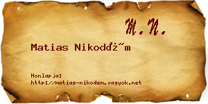 Matias Nikodém névjegykártya